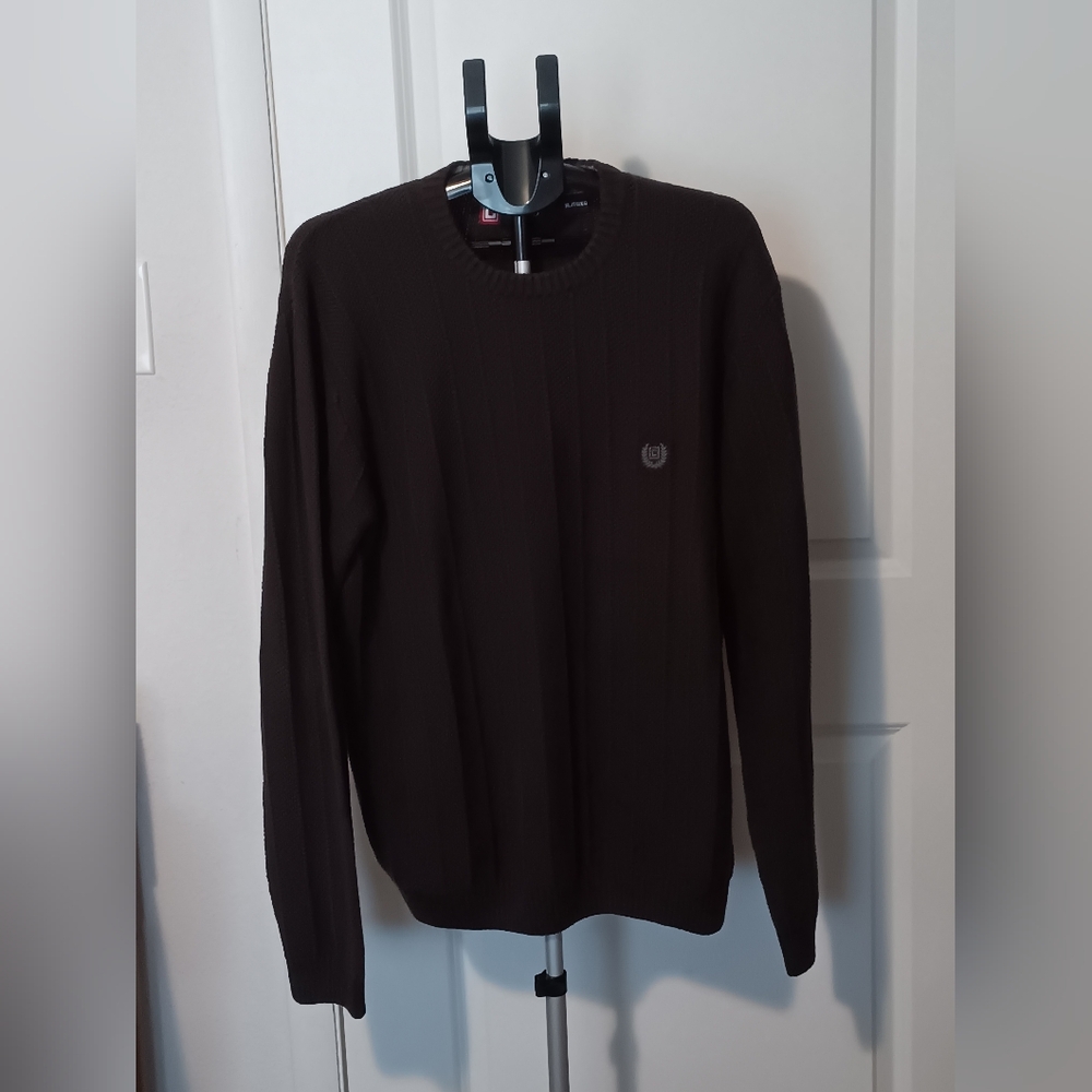 Chaps Dark Brown Textured Sweater